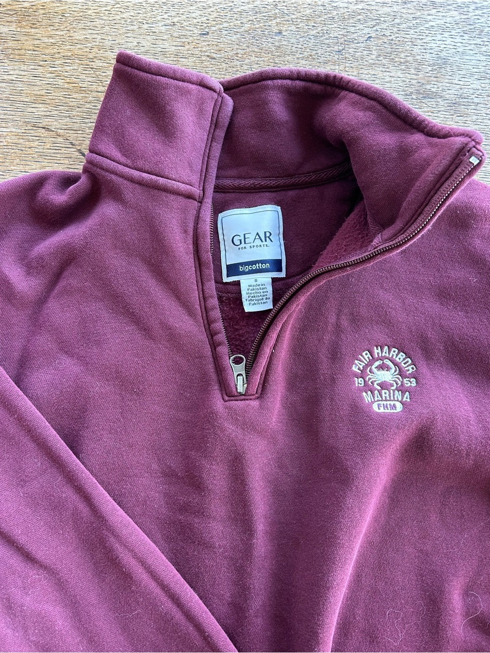 Fair Harbor Marina Maroon Quarter-Zip Pullover Sweater by Gear M